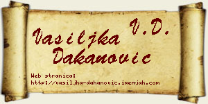 Vasiljka Dakanović vizit kartica
